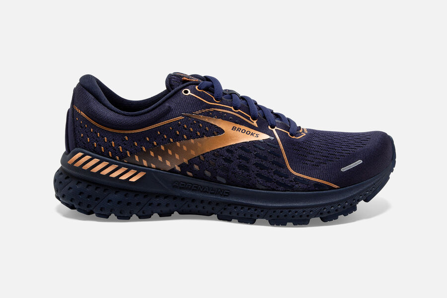 Brooks Adrenaline Gts 21 Road Löparskor Dam - Svarta/Guld - 9756-ZXUPG